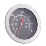 Oven insertion thermometer, analog, metallic, cooking thermometer, right rod